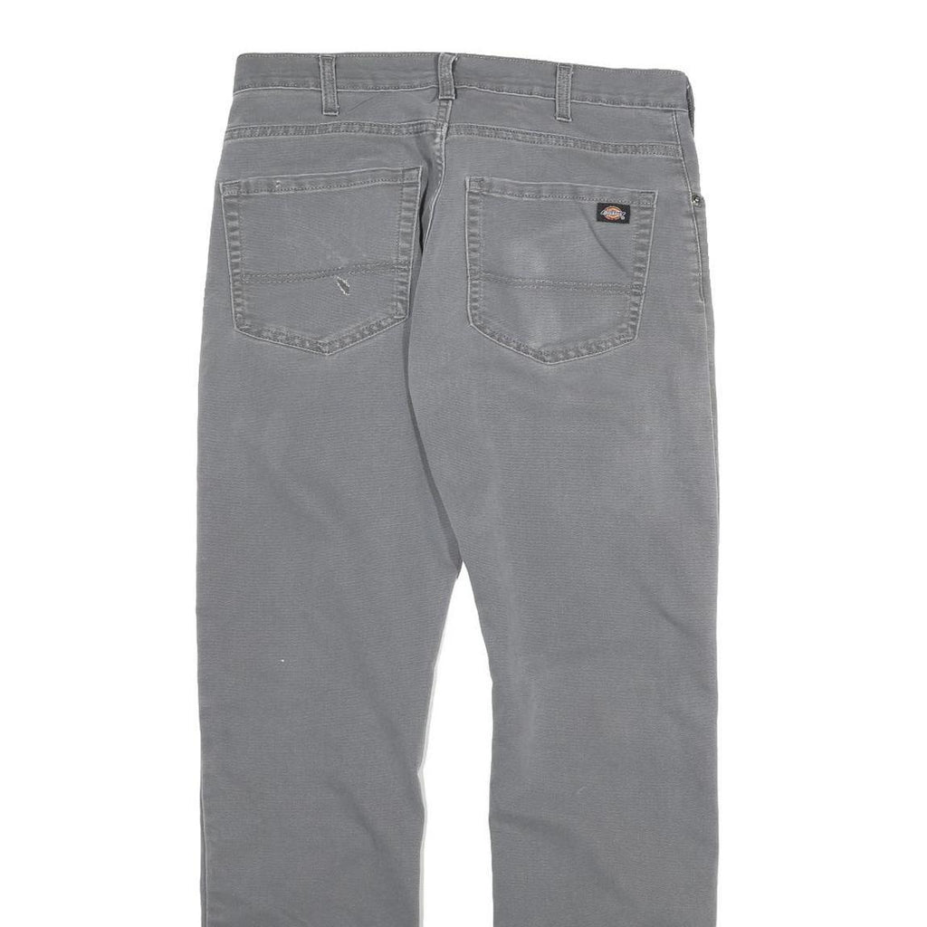 DICKIES Mens Jeans Grey Regular Straight Denim Medium W32 L30 Workwear Zip