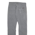 DICKIES Mens Jeans Grey Regular Straight Denim Medium W32 L30 Workwear Zip