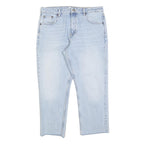 TOPSHOP Womens Regular Fit Straight Leg Denim Light Blue Cotton Blend Jeans W32