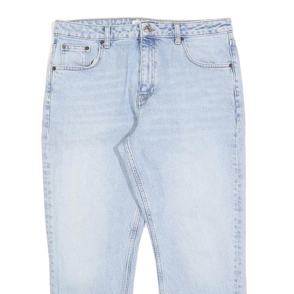 TOPSHOP Womens Regular Fit Straight Leg Denim Light Blue Cotton Blend Jeans W32