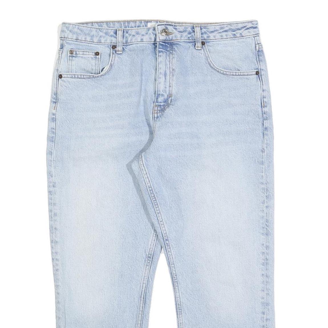 TOPSHOP Womens Regular Fit Straight Leg Denim Light Blue Cotton Blend Jeans W32