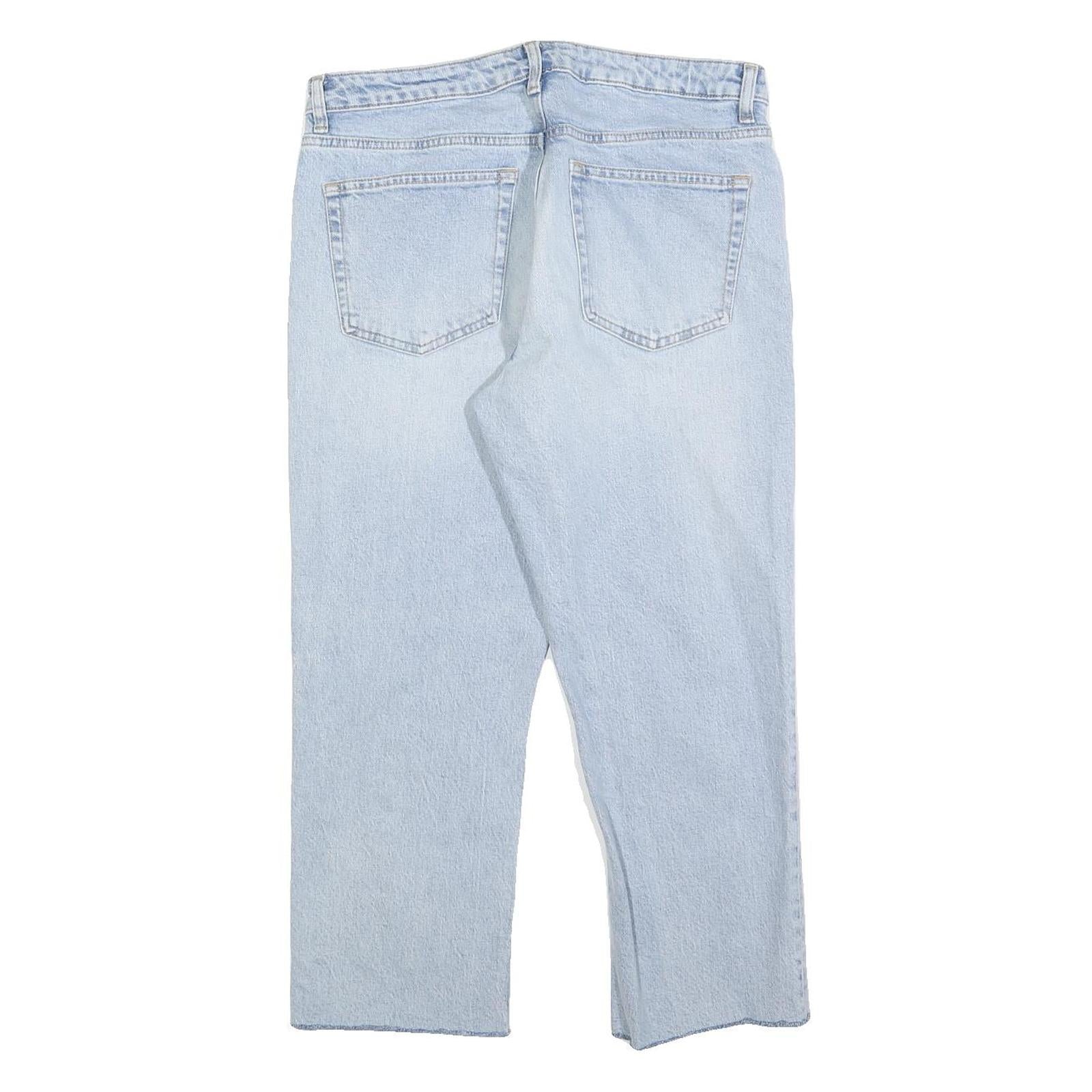 TOPSHOP Womens Regular Fit Straight Leg Denim Light Blue Cotton Blend Jeans W32