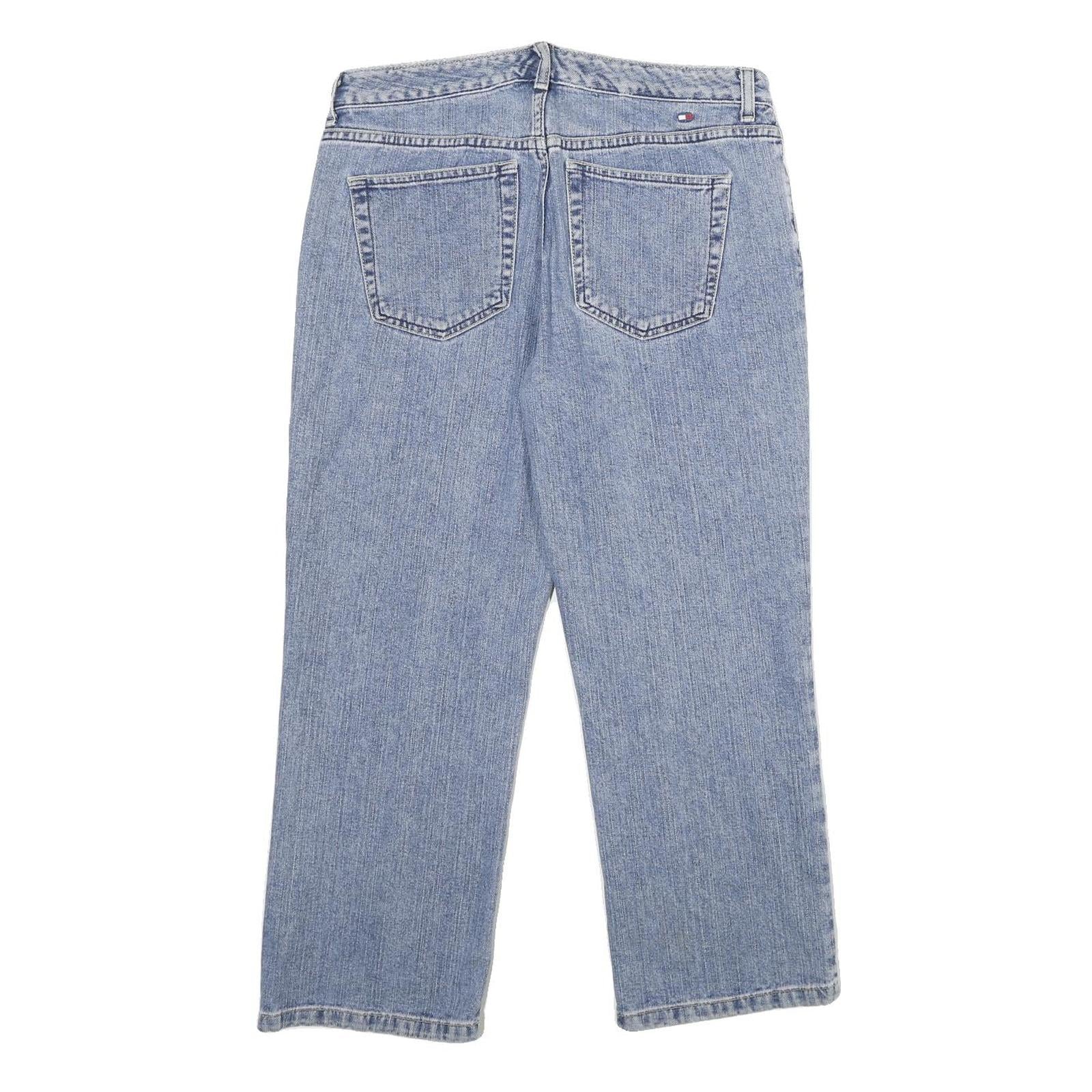 TOMMY HILFIGER Womens Blue Relaxed Straight Denim Cotton Stone Wash W32 L26