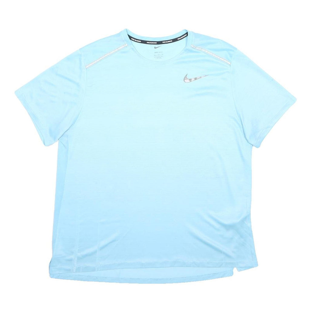 NIKE Mens Blue XL Short Sleeve Crew Neck Running T-Shirt Polyester Performance