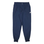 ADIDAS Mens Joggers Blue L W31 L30 Logo Casual Sportswear Regular Tapered Fit