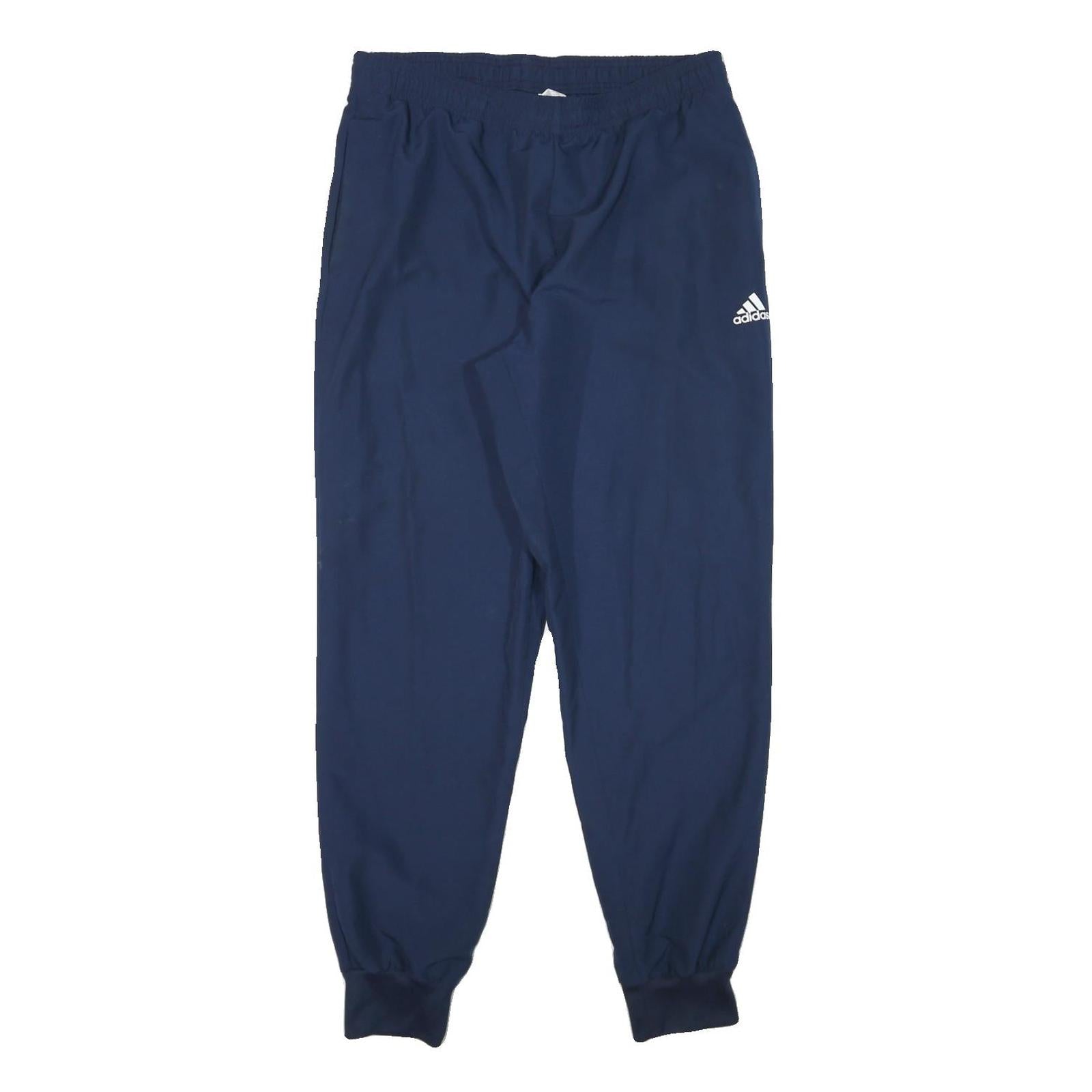 ADIDAS Mens Joggers Blue L W31 L30 Logo Casual Sportswear Regular Tapered Fit