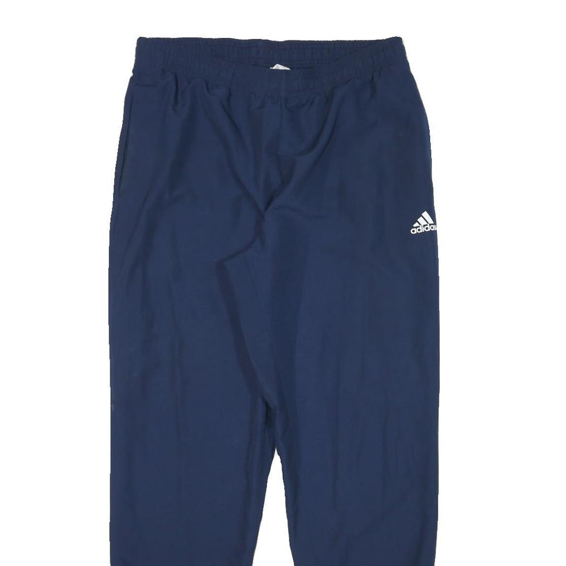 ADIDAS Mens Joggers Blue L W31 L30 Logo Casual Sportswear Regular Tapered Fit
