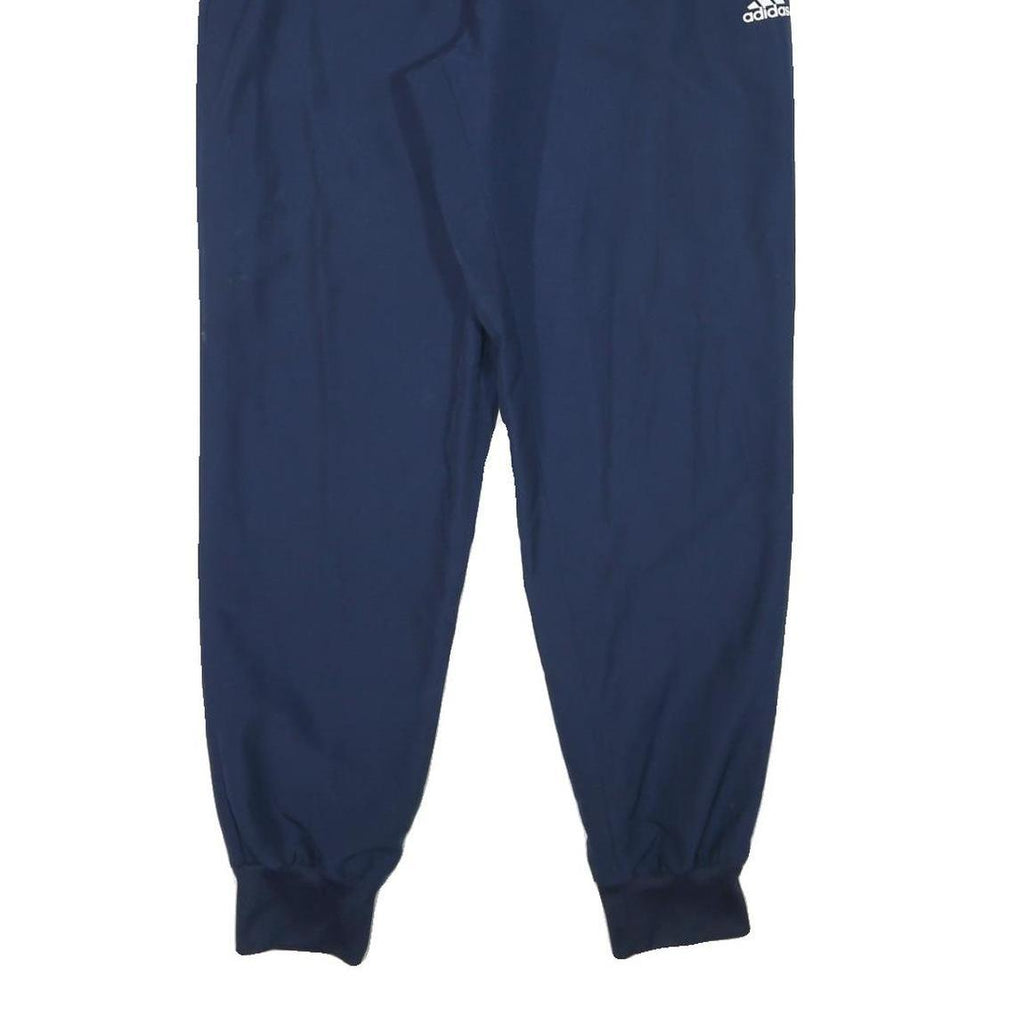ADIDAS Mens Joggers Blue L W31 L30 Logo Casual Sportswear Regular Tapered Fit
