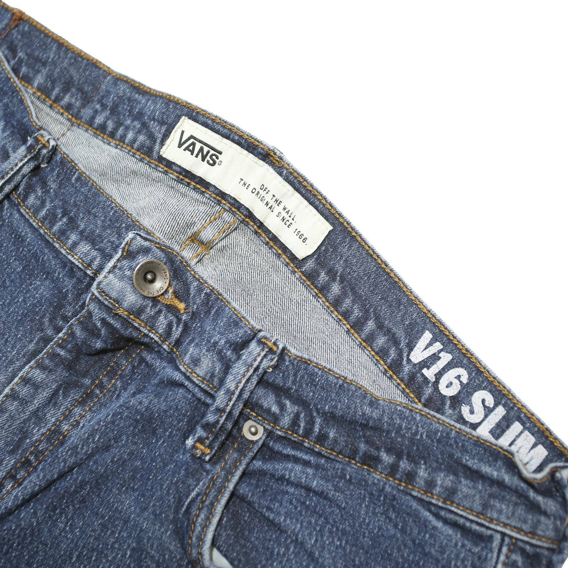 VANS Mens Jeans Blue Regular Straight Denim Medium W33 L30 Classic Cotton Blend