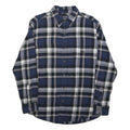 CHAPS Mens Blue Black & Grey Check Shirt L Classic Cotton Button Down