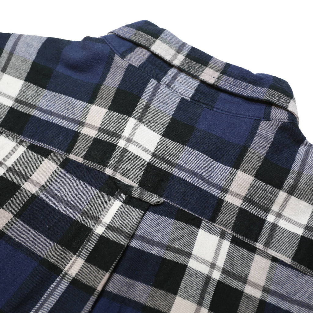 CHAPS Mens Blue Black & Grey Check Shirt L Classic Cotton Button Down