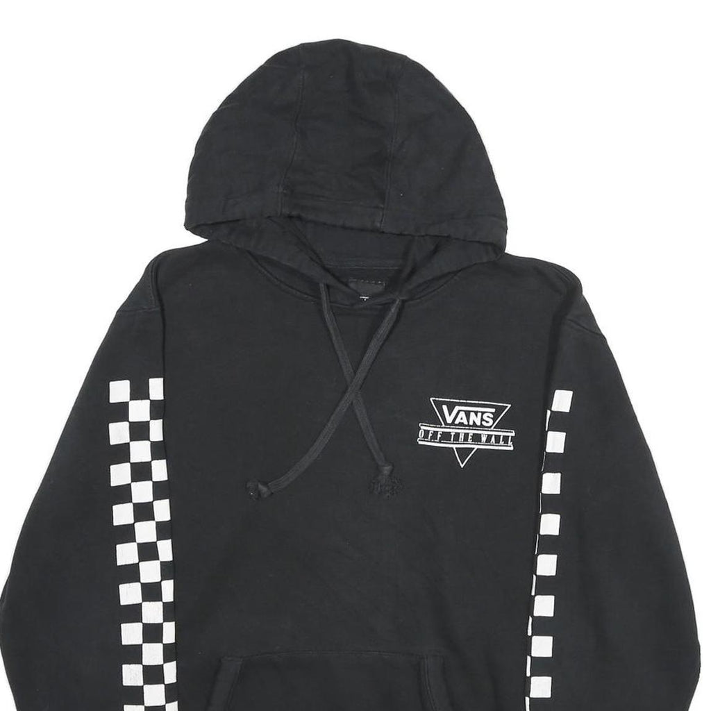 VANS Mens Black Checkerboard Pullover Hoodie S Cotton Blend Skatewear
