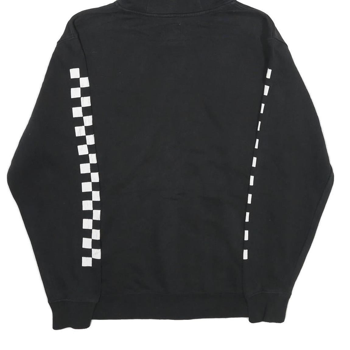 VANS Mens Black Checkerboard Pullover Hoodie S Cotton Blend Skatewear