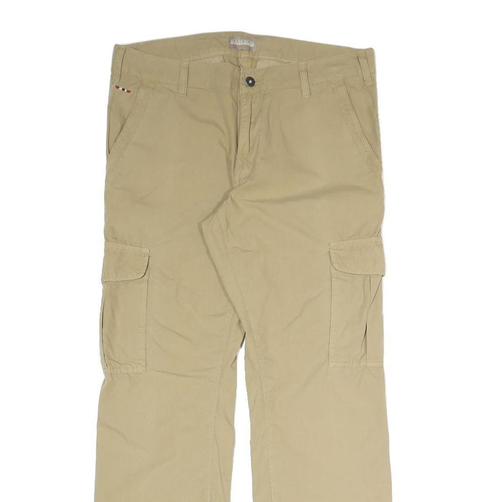 NAPAPIJRI Mens Beige Polyester Blend Regular Cargo Trousers W32 L29 Practical
