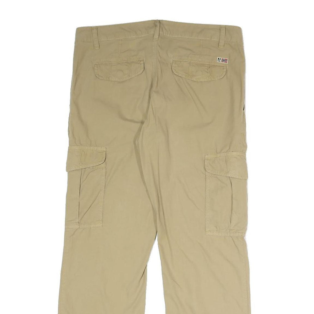 NAPAPIJRI Mens Beige Polyester Blend Regular Cargo Trousers W32 L29 Practical