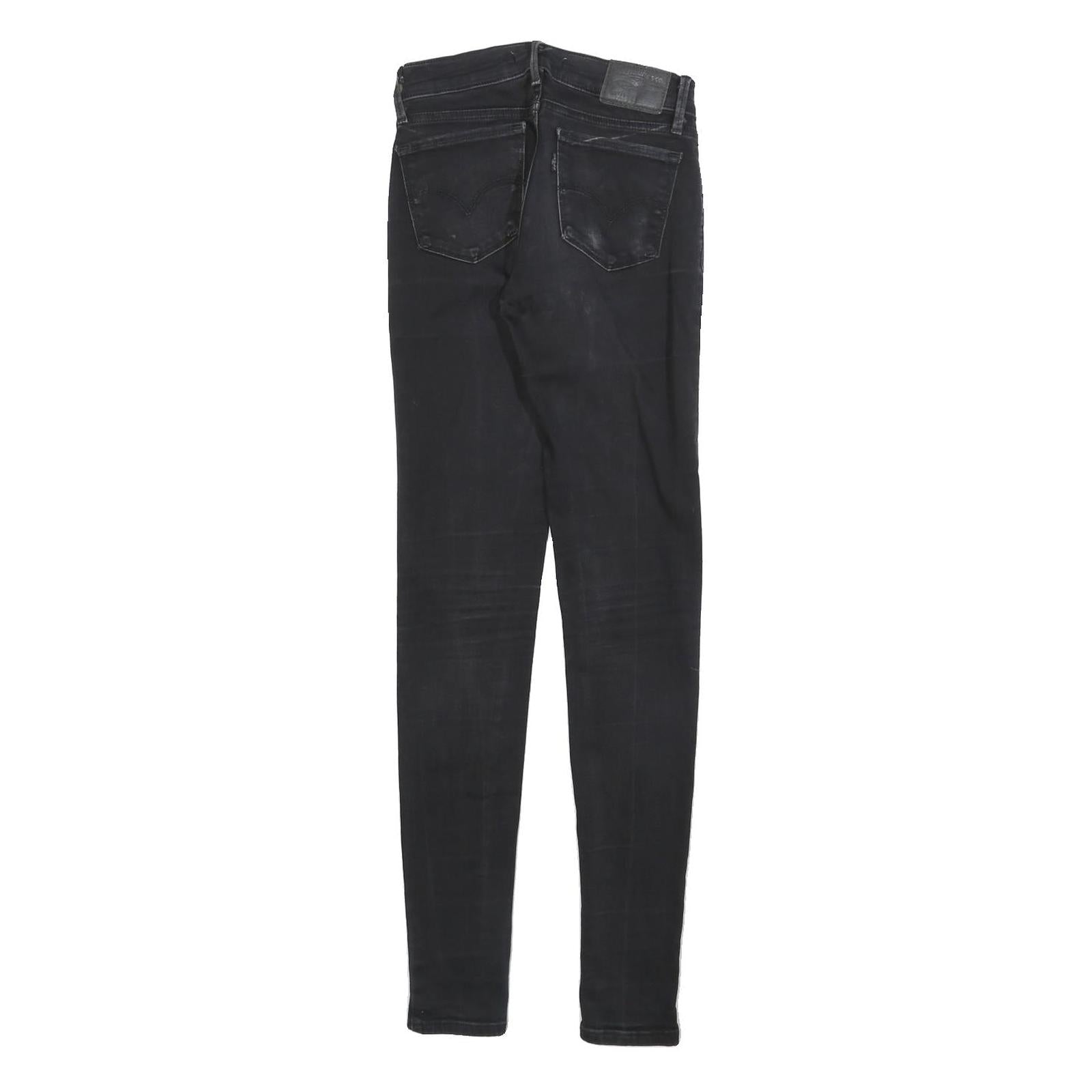 LEVI'S 710 Womens Slim Skinny Denim Dark W25 L32 Stretch Black Jeans