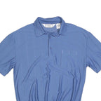 PALMLAND Mens Blue Short Sleeve Plain Polo Shirt L Casual Relaxed Fit