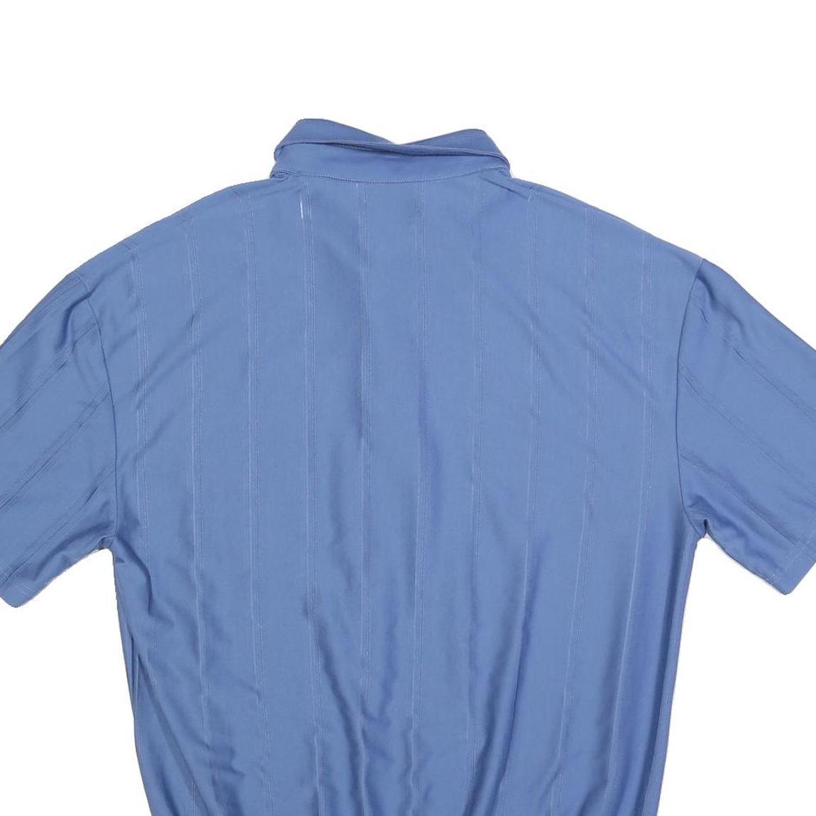 PALMLAND Mens Blue Short Sleeve Plain Polo Shirt L Casual Relaxed Fit