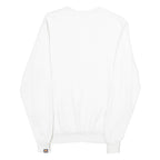 ELLESSE Womens White Sweatshirt Crew Neck UK 8 Cotton Blend Pullover Casual