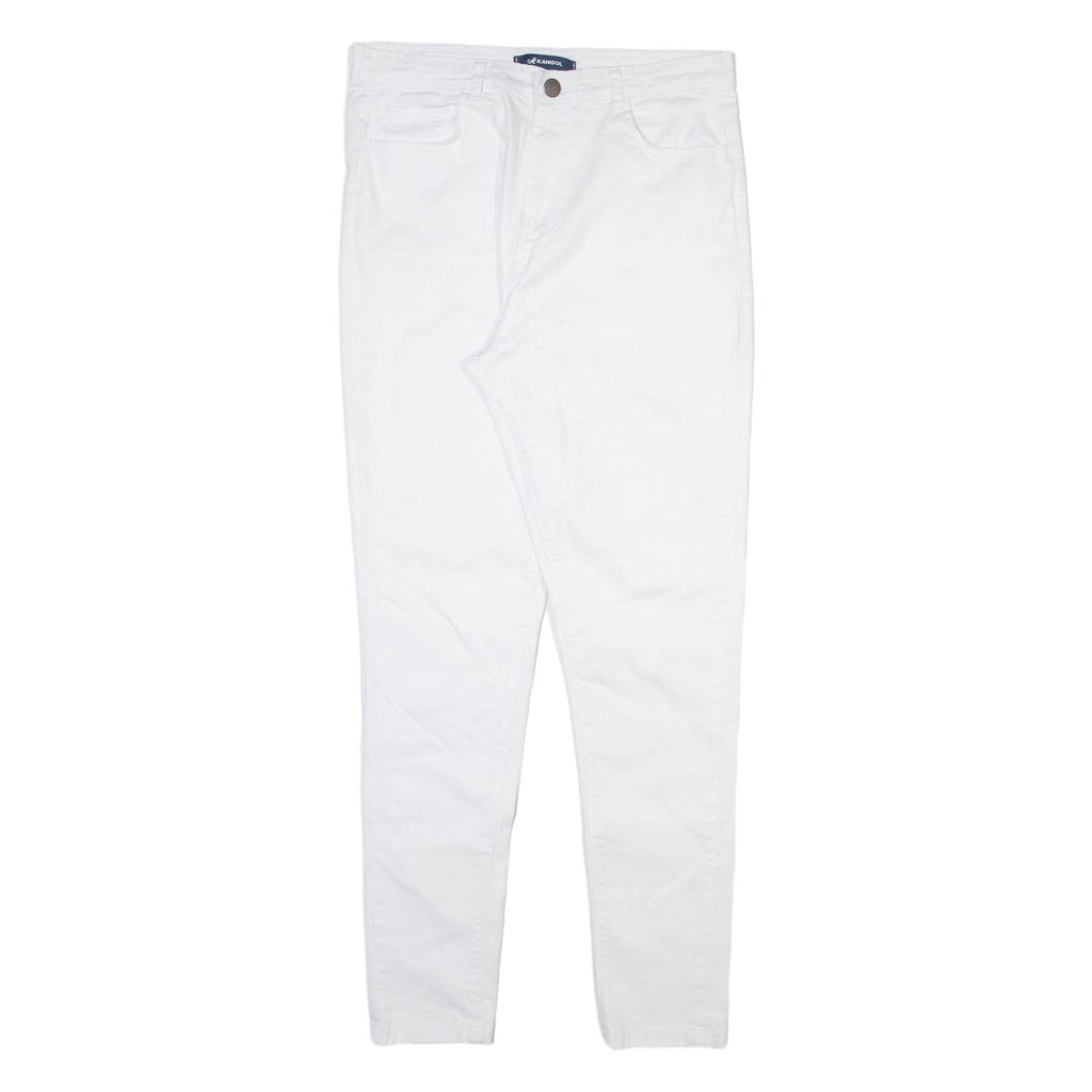 KANGOL Womens Trousers White Slim Skinny W30 L30
