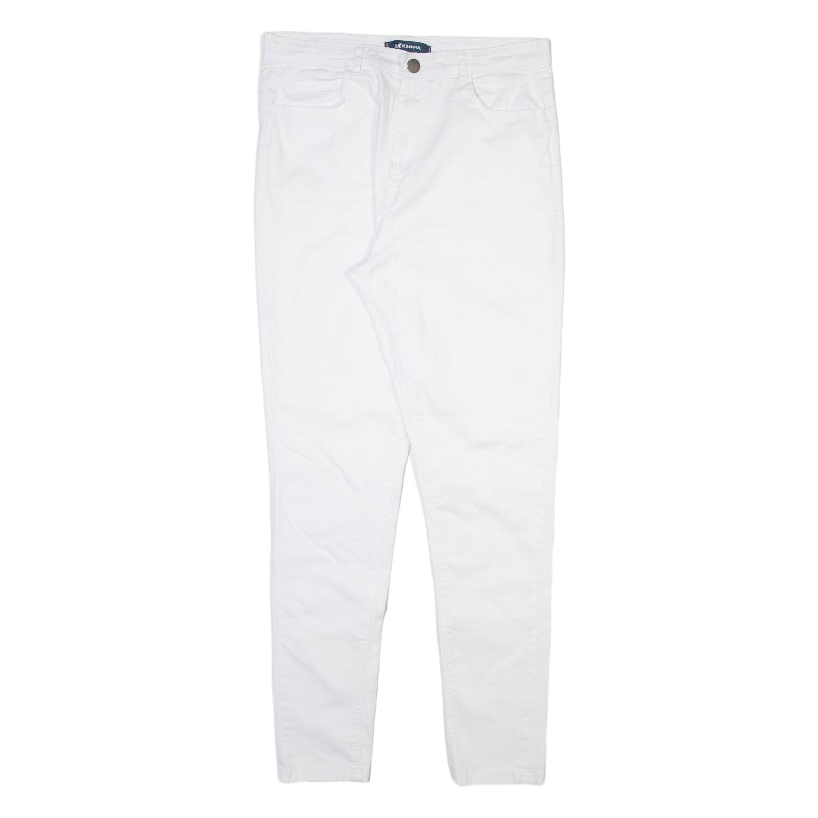 KANGOL Womens Trousers White Slim Skinny W30 L30