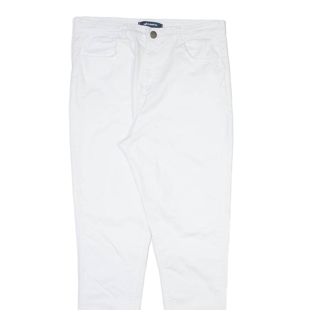 KANGOL Womens Trousers White Slim Skinny W30 L30