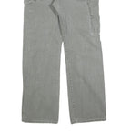 DICKIES Mens Grey Cotton Blend Relaxed Straight Trousers W34 L34 Workwear Casual