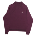 CHAMPION Womens Maroon Crew Neck Sweatshirt M Cotton Pullover Lightweight