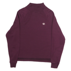 CHAMPION Womens Maroon Crew Neck Sweatshirt M Cotton Pullover Lightweight
