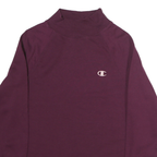 CHAMPION Womens Maroon Crew Neck Sweatshirt M Cotton Pullover Lightweight
