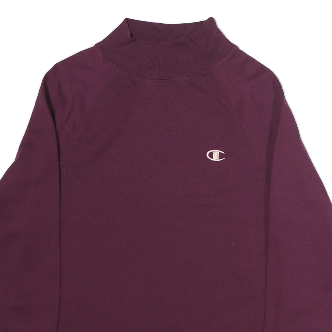 CHAMPION Womens Maroon Crew Neck Sweatshirt M Cotton Pullover Lightweight