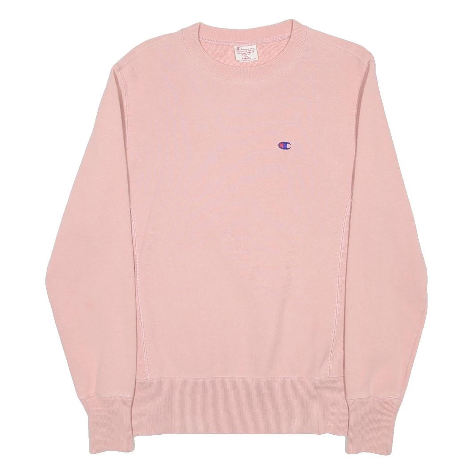 CHAMPION REVERSE WEAVE Mens Pink Crew Neck Sweatshirt S Cotton Pullover