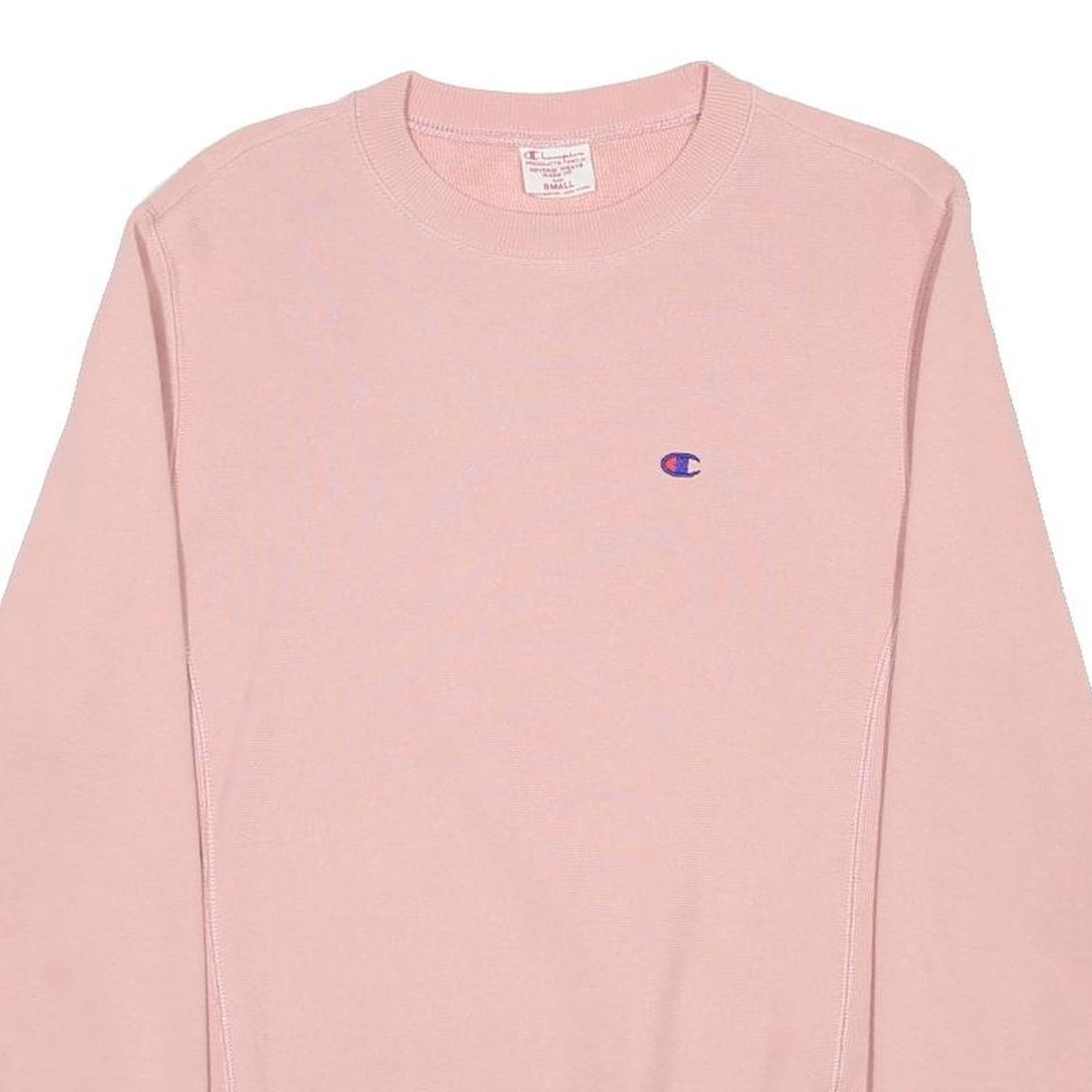 CHAMPION REVERSE WEAVE Mens Pink Crew Neck Sweatshirt S Cotton Pullover