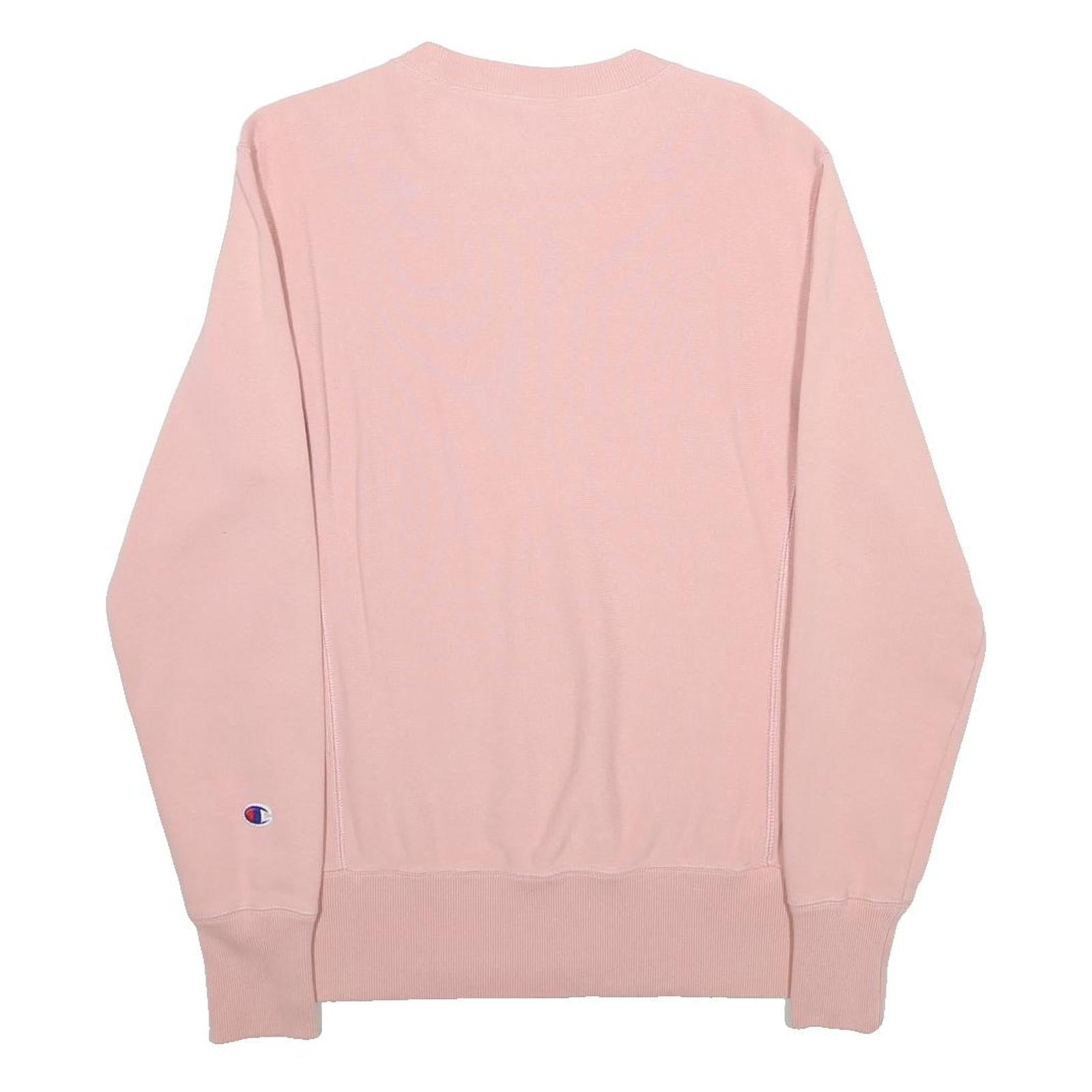 CHAMPION REVERSE WEAVE Mens Pink Crew Neck Sweatshirt S Cotton Pullover