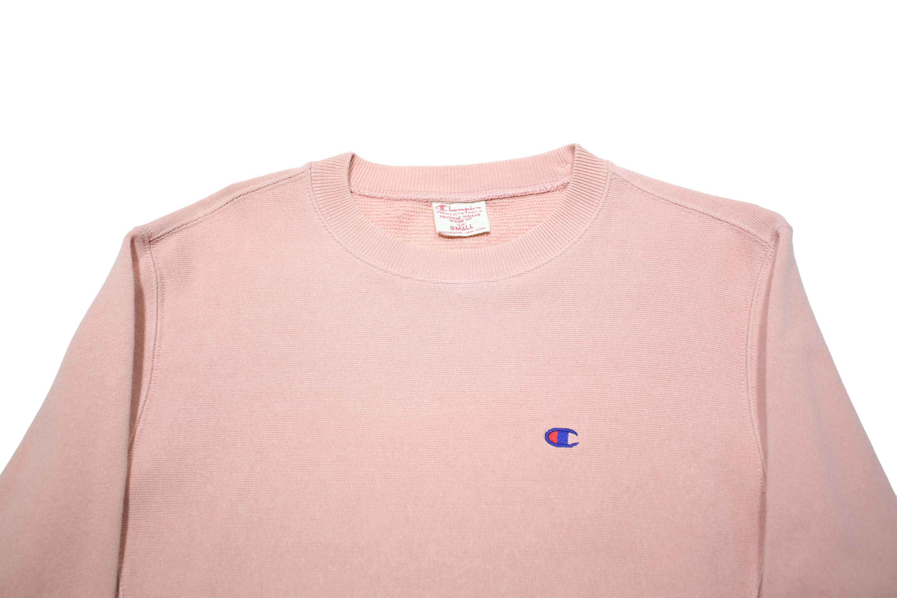 CHAMPION REVERSE WEAVE Mens Pink Crew Neck Sweatshirt S Cotton Pullover