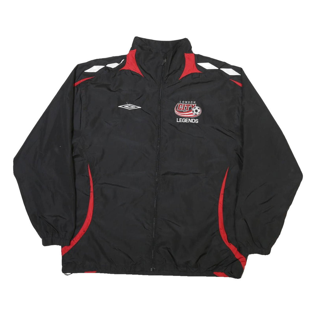UMBRO Mens Black & Red London City Legends Sports Zip Jacket L Polyester Blend