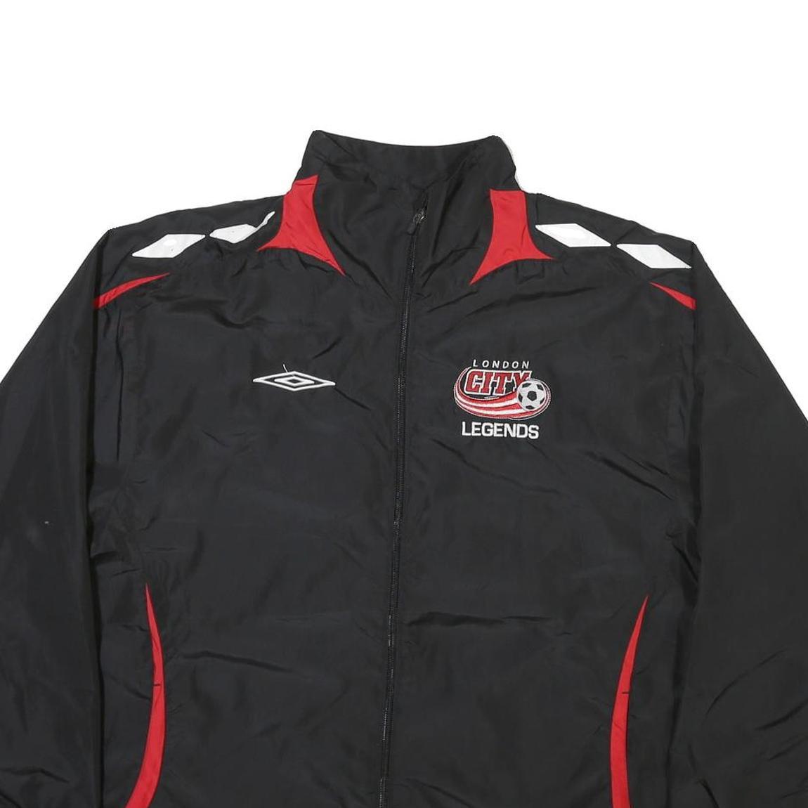 UMBRO Mens Black & Red London City Legends Sports Zip Jacket L Polyester Blend