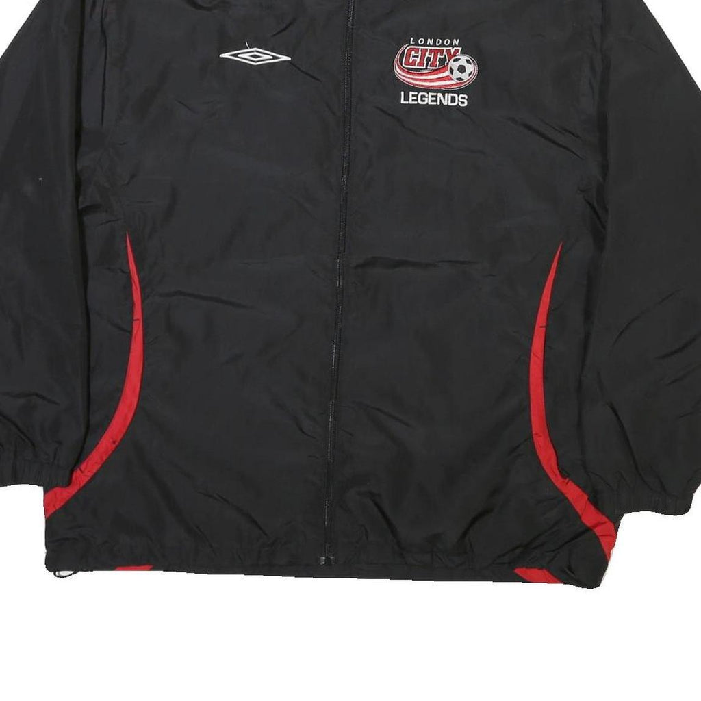 UMBRO Mens Black & Red London City Legends Sports Zip Jacket L Polyester Blend