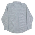 CHAPS Mens Blue & White Check Shirt XL Cotton Blend Button Down Casual