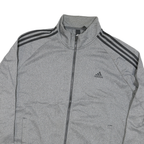ADIDAS Mens Grey & Black Track Jacket XL Polyester Blend Zip Athletic Style