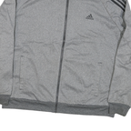 ADIDAS Mens Grey & Black Track Jacket XL Polyester Blend Zip Athletic Style