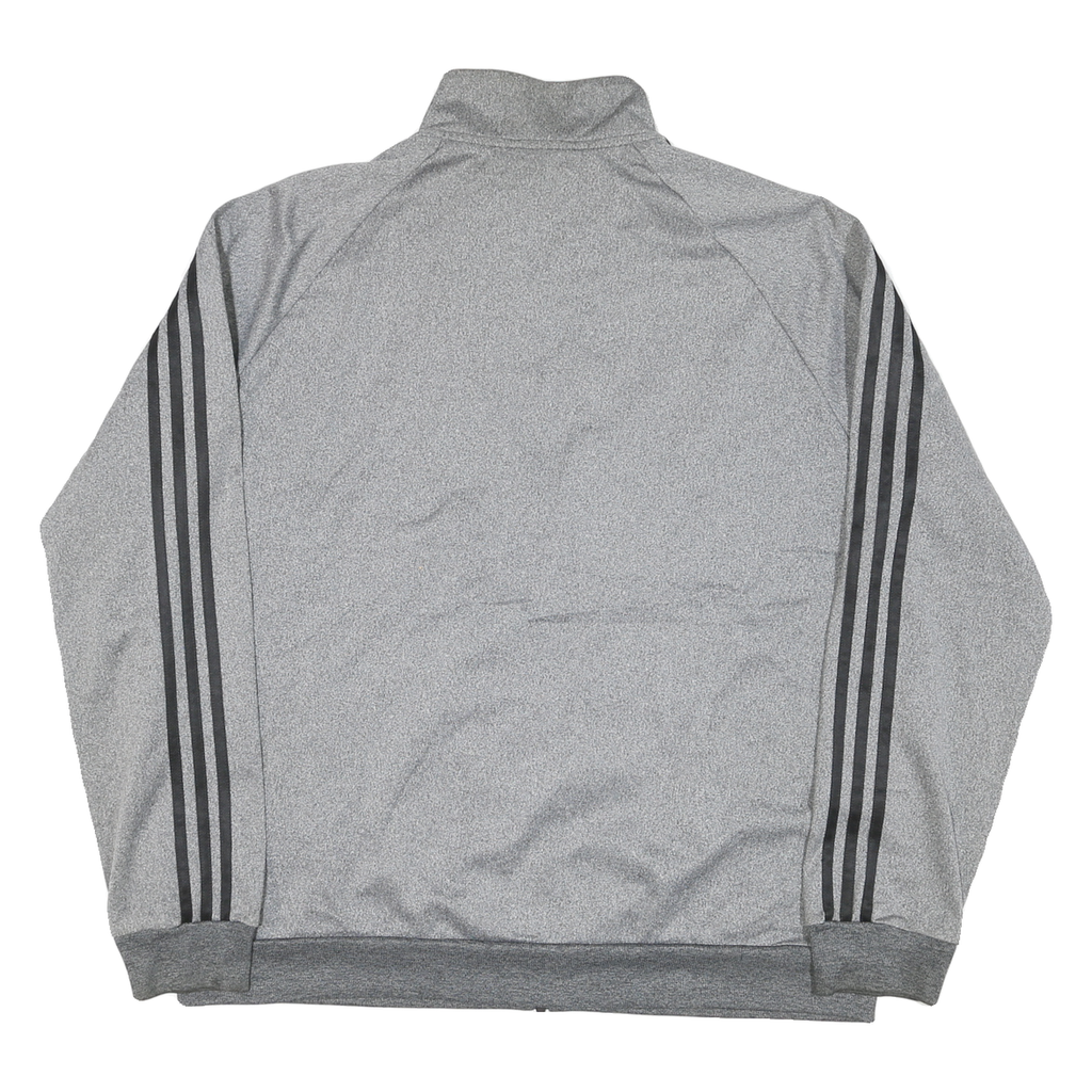 ADIDAS Mens Grey & Black Track Jacket XL Polyester Blend Zip Athletic Style