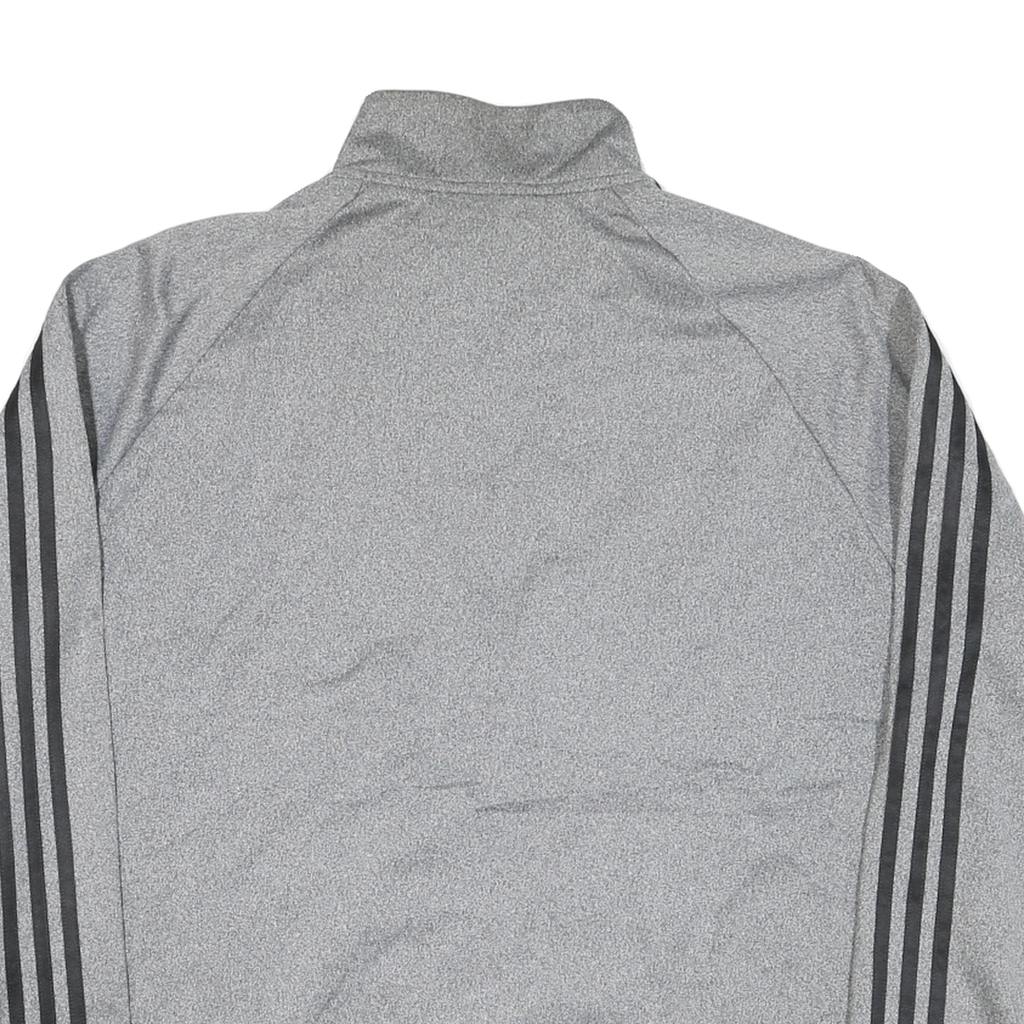 ADIDAS Mens Grey & Black Track Jacket XL Polyester Blend Zip Athletic Style