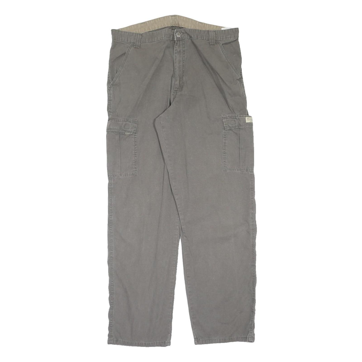 WRANGLER Mens Grey Regular Fit Cargo Trousers W36 L34 Workwear Casual