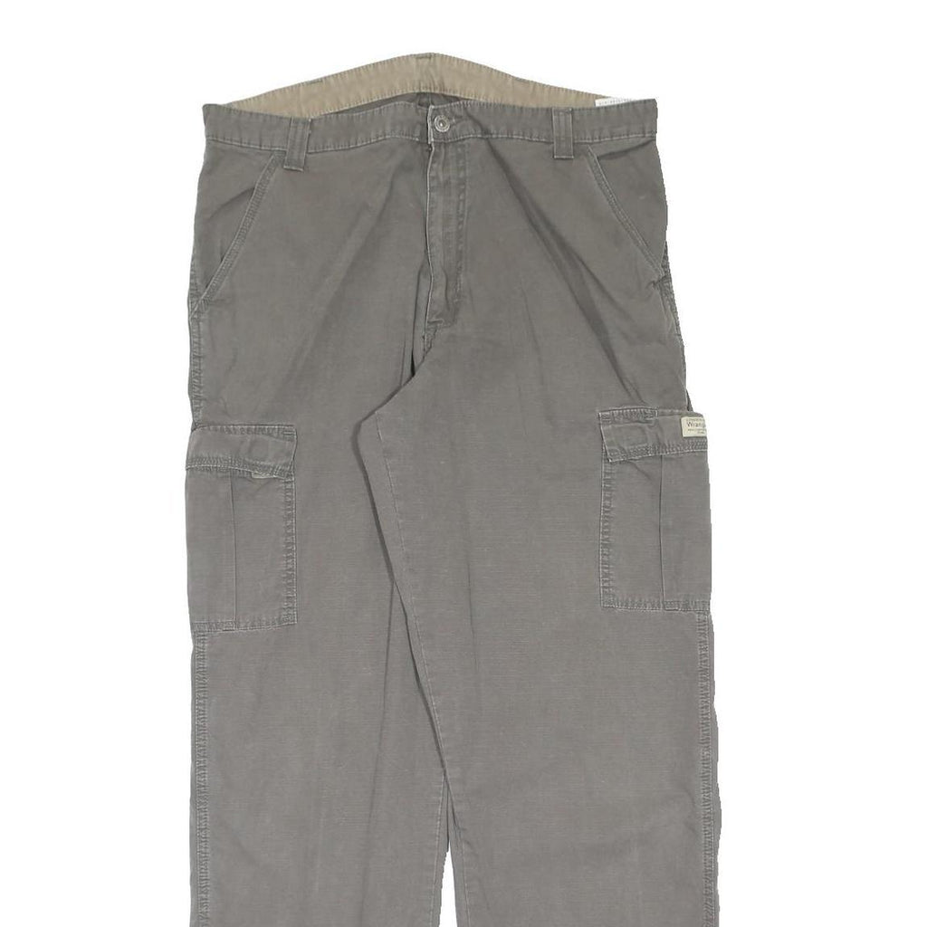 WRANGLER Mens Grey Regular Fit Cargo Trousers W36 L34 Workwear Casual