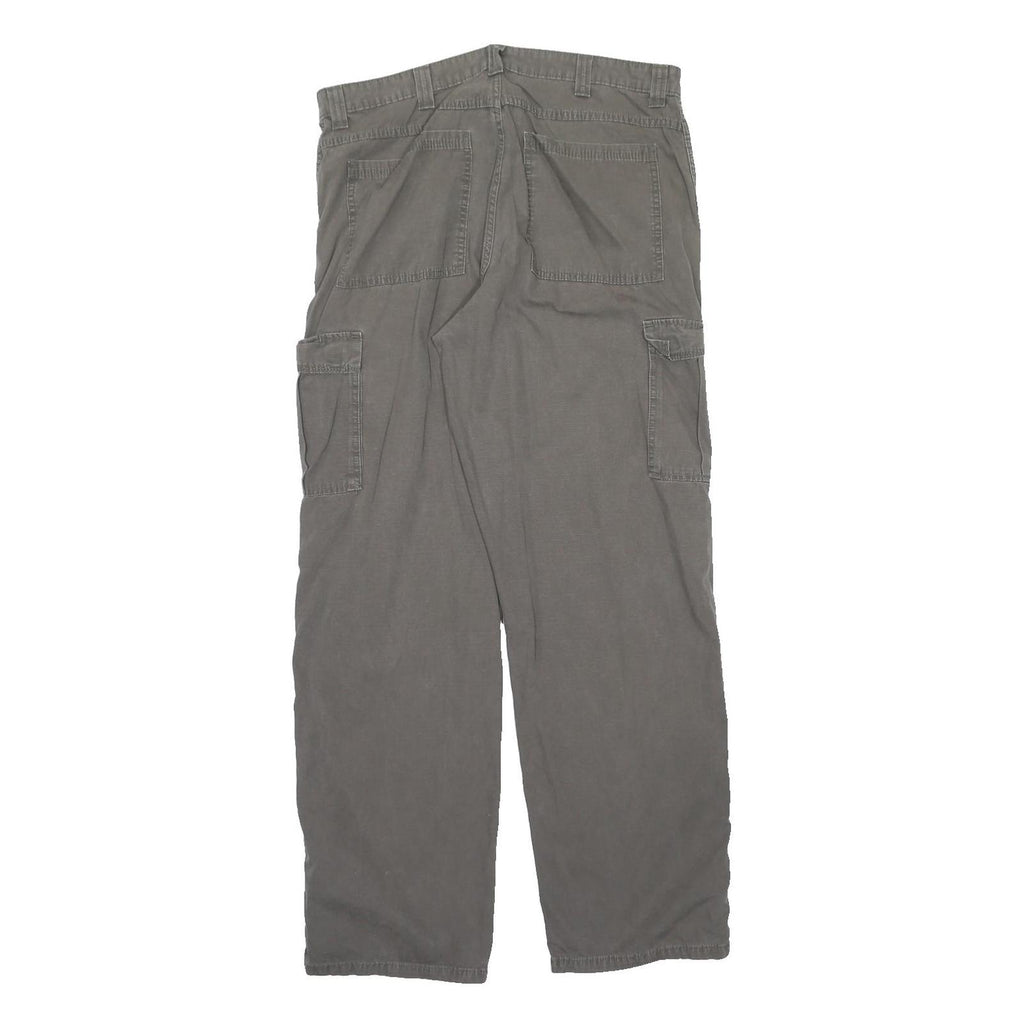 WRANGLER Mens Grey Regular Fit Cargo Trousers W36 L34 Workwear Casual