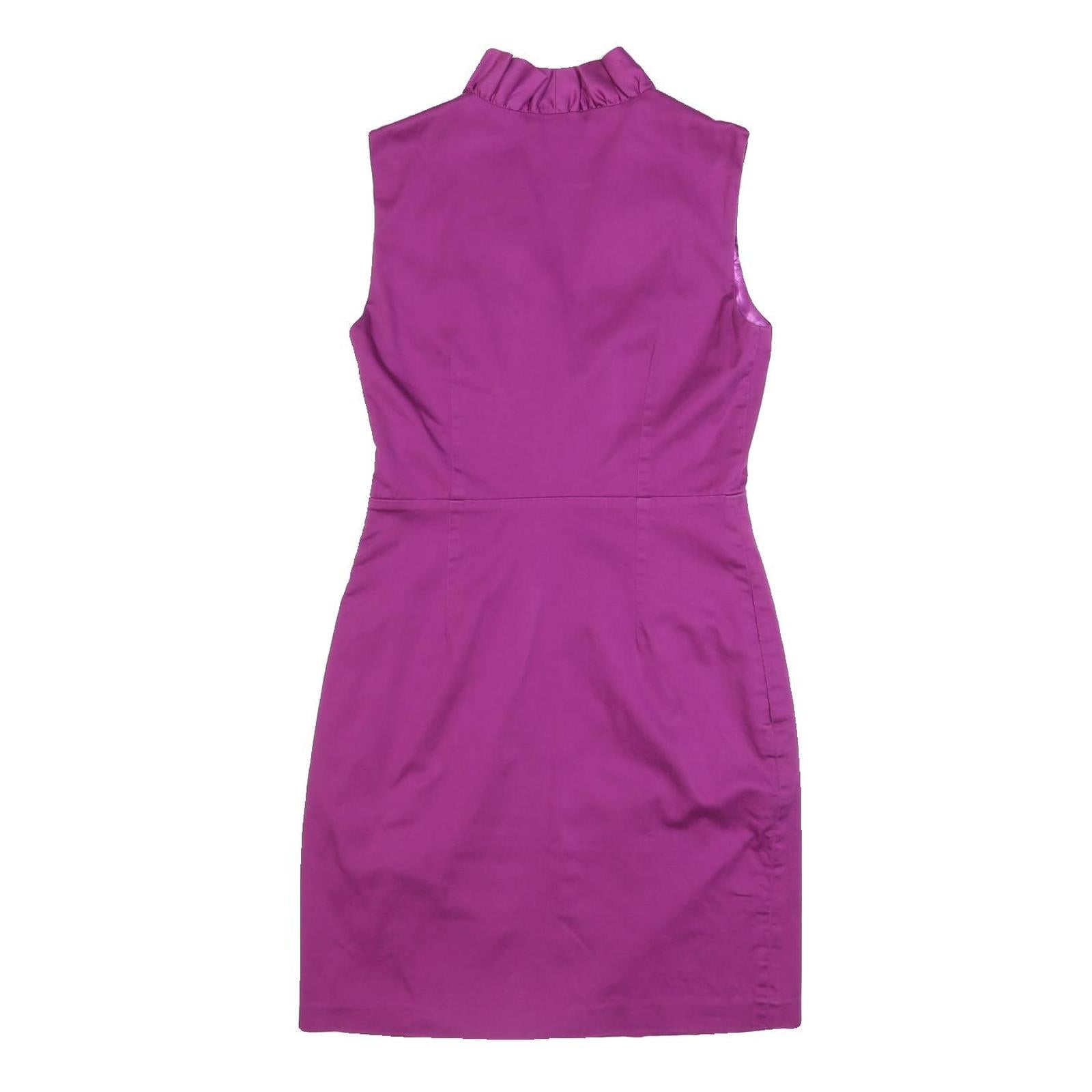 TED BAKER Womens Purple Sleeveless Day Cotton Blend Plain Midi M Elegant Dress