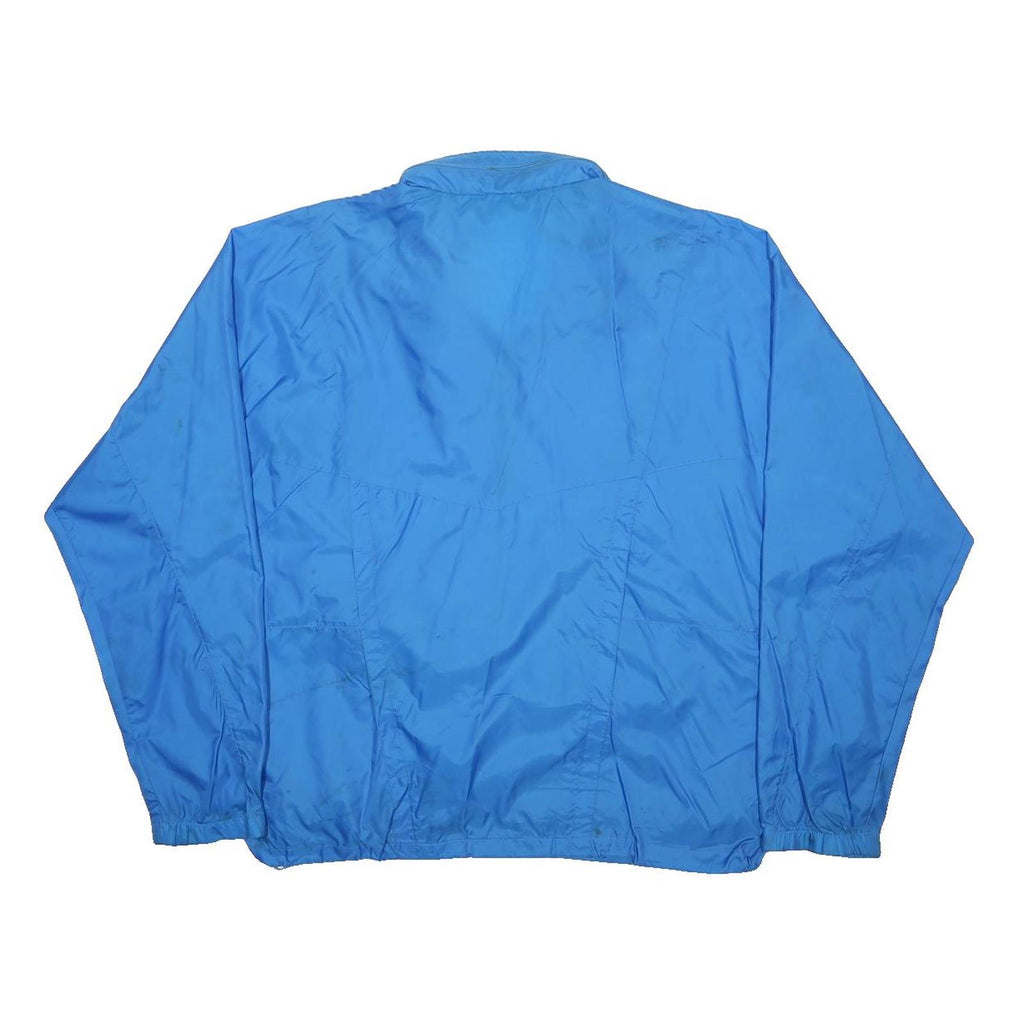 NIKE Mens Blue Nylon Zip Jacket L Plain Lightweight Sports Casual Wear
