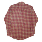 WRANGLER Mens Red & Orange Check Shirt L Cotton Blend Long Sleeve Button Collar