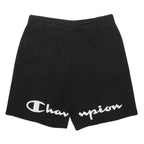 CHAMPION Mens Black Casual Shorts L W32 Cotton Blend Logo Print Comfortable